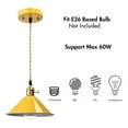thumbnail image 5 of Claxy 9" Gold Pendant Light with Yellow Cone Metal Shade, 5 of 6