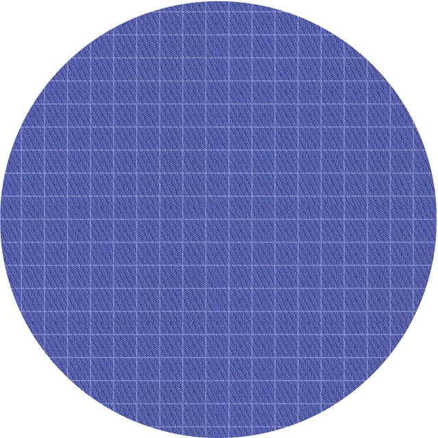 Ahgly Tapis Rond Lavable en Machine Intérieur Transitionnel Bleu Ardoise Clair, 7 Pieds Rond