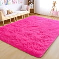 thumbnail image 1 of 5x7 Modern Pink Living Room Rug Fluffy Non Slip Carpet, 1 of 5