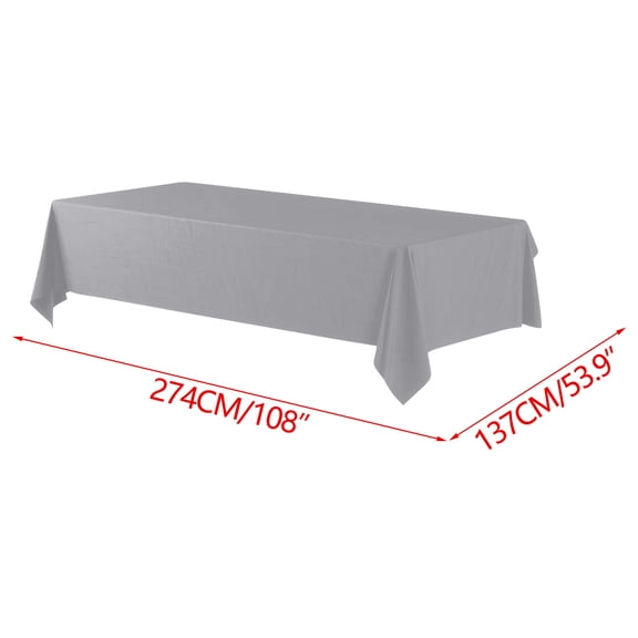 PPLoney Disposable Plastic Tablecloth for Parties and Picnics - Rectangular Design, Heavy-Duty, Liquid-Proof, Food Safe, 108 x 53.9 inches - Perfect for Any Event