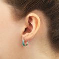 thumbnail image 2 of Gold Plated Teal Green Enamel Huggie Hoop Earrings for Women, 2 of 5