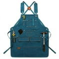 thumbnail image 1 of Heavy Duty Waxed Canvas Working Tool Apron With 9 Pockets, Adjustable Strap Aprons, Yellow, 1 of 5