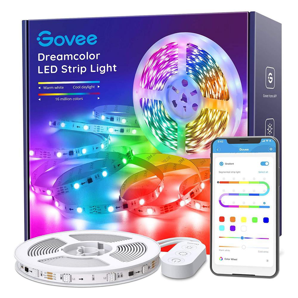 Elfeland LED Strip Lights Work with Alexa Google Assistant 32.8FT/10M 300 LEDs SMD5050 Dreamcolor Strip Lights Wireless Phone APP Controlled Rope Light Waterproof Flexible Tape Light Kit