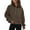 A-Coffee647, variant on Women's Raglan Sleeve Quarter Zip Sweatshirts Cropped Fit Kangaroo Pocket Pullover Cozy Casual Daily Top