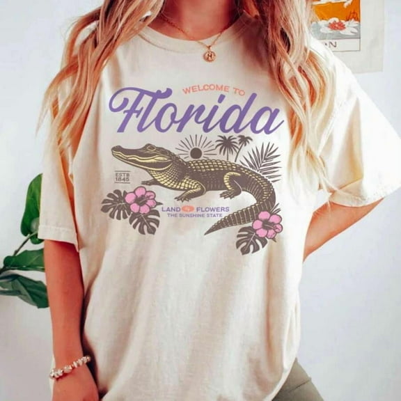 Comfort Colots Florida Shirt, Florida Tee,  Florida T-Shirt, Aesthetic Graphic Tee, Sunshine State Florida Shirt, Summer Tshirt Gift Summer Oversized Tshirts For Women Dresses For Women