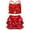 Red, variant on LiiYii Girls Sequins Dance Outfit Set 2 Piece Sparkly Crop Top with Skirt Jazz Latin Ballroom Dancewear Silver 14