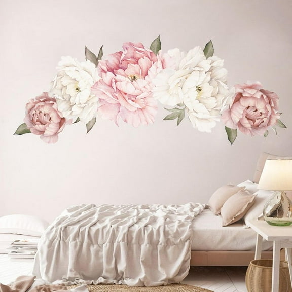 Wall Sticker Peony Flower Effect Bedroom Displays Kids Room Large Flower Decals Art Nursery Diy Home Decoration