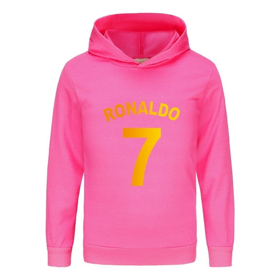 CR7 Youth Pullover – Kids Soccer Hoodie with Ronaldo Celebration Graphic, Boys Long Sleeve Fanwear