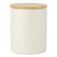 thumbnail image 2 of DII White And Gold Mixed Print Ceramic Canister 3 Piece, 2 of 3