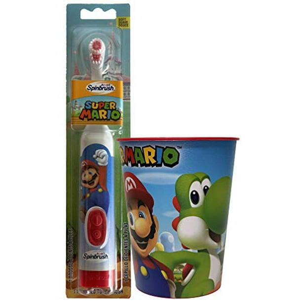 Super Mario Childrenâ€™s Oral Hygiene Set Includes Super Mario Rinsing
