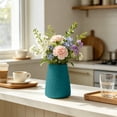 thumbnail image 4 of Hyknon Flower Vase, 7" Diamond Relief Flower Vases, Conical Danish Streamlined Flower Vases for Centerpieces Decor, Drop-Resistant Plastic Vase Ornament for Dining Table Living Room Wedding Bedroom, 4 of 7