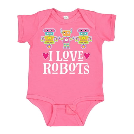 

Inktastic Robotics I Love Robots Girls Baby Bodysuit