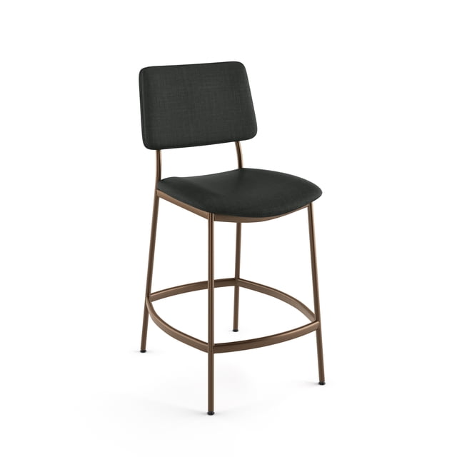 Amisco Sullivan 26 in. Counter Stool - Black Polyester / Bronze Metal
