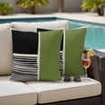 thumbnail image 4 of Pack of 2 Sage Green Black Outdoor Pillow Covers Decorative, Waterproof Pillow Protector, Farmhouse Striped Modern Abstract Art Throw Pillowcases Accent Cushion Cases for Patio Couch Sofa 16"x16", 4 of 8