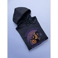 thumbnail image 3 of Spooky Witch Hat Kitten Hoodie Women -Image by Shutterstock, Female Large, 3 of 4