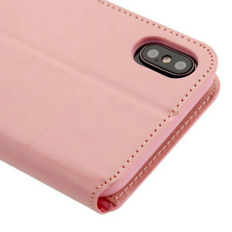 Apple iPhone Xs Max (6.5 Inch) - Phone Case Leather Flip Wallet Case Cover  Stand Pouch Book Magnetic Buckle Light Pink Phone Case for Apple iPhone Xs  ...