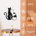 thumbnail image 5 of Metal Cat Wall Art Decor Iron Cat Friendship Wall Decoration Black Cat Wall Sculpture for Cats Lover for Minimalist Bedroom Living Room Kitchen Home Office Restaurant Shop 28.7x30cm, 5 of 9