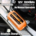 thumbnail image 2 of Cargador de baterías MOTOPOWER 12V 1000mA con mantenedor automático, 2 of 7