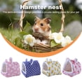 thumbnail image 3 of Guiexla Cozy Hamster Nest Semi-enclosed with Hanging Hook Cartoon Printed Comfortable Pet Bed for Cold Weather, 3 of 8