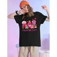 thumbnail image 1 of Valentine's Day Print T-shirt, Casual Short Sleeve Crew Neck Top For Spring & Summer, Women's ClothiCamisetas para mujer, lindas camisetas con estampado gráfico, de manga corta, estilo casual, para ve, 1 of 7