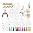 thumbnail image 1 of Conjunto de 74 en acrílico claro discos llavero con cadena y colgantes para llavero artesanías joyería haciendo Yuyangstore Borlas Llavero, 1 of 8