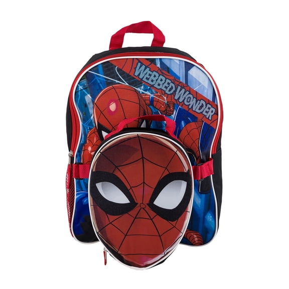 Marvel Spiderman Backpack And Detachable Lunchbox - 15" - Webbed Wonder - Adjustable Straps