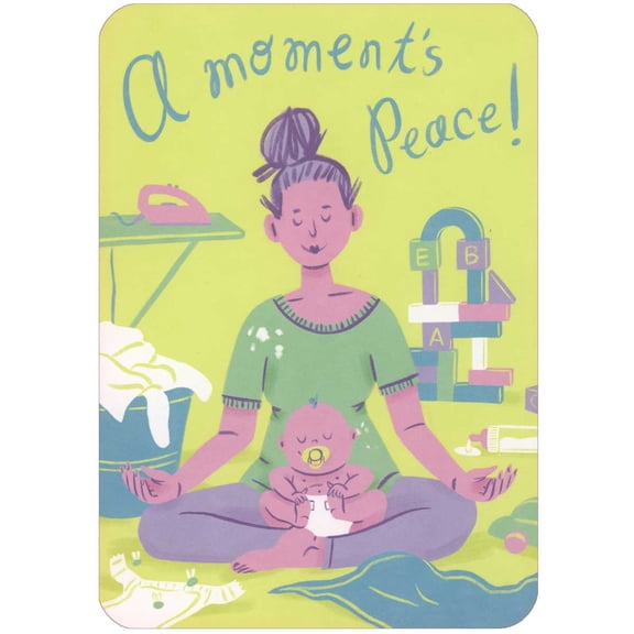 RSVP A Moment's Peace: Mom and Baby Meditating Funny Mother's Day Card