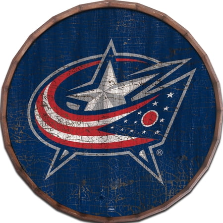Columbus Blue Jackets 24 Cracked Color Barrel Top Sign