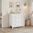 thumbnail image 4 of Commode à 3 Tiroirs pour Chambre, Commode à Tiroirs de 29,3 Po de Hauteur avec Rangement Autoportante, Coffre de Rangement en Bois pour Garde-Robe pour Salon, Chambre, Entrée, Blanc, 4 of 7