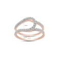 thumbnail image 4 of 1/3 CT Round Cut White Cubic Zirconia Enhancer Curve Guard Ring In 14K Rose Gold Plated 925 Sterling Silver (Color: White, Clarity: VVS1-VVS2, 0.33 Cttw) -8, 4 of 8