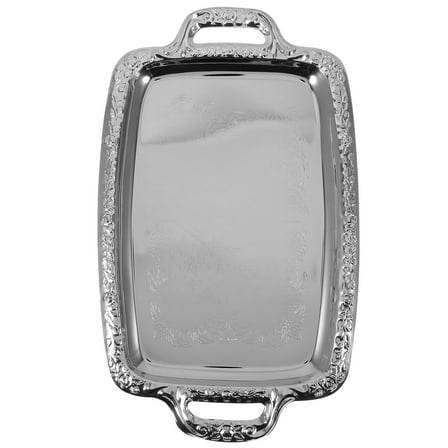 FRCOLOR 1Pc Vintage Silver Serving Tray Metal Household Tableware Tray for Dining Room