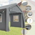 thumbnail image 3 of 10'x20' Heavy-Duty Waterproof Carport Canopy, All-Season Portable Garage with 4 Roll-Up Doors and Windows for Car, Truck, and Boat Storage, Grey Color, 3 of 7