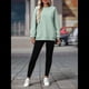 thumbnail image 4 of Sudadera de Gran Tamaño para Mujer, Cuello Redondo, Larga, Jersey de , Ropa de Moda de Otoño con Bolsillo Judías L, 4 of 10
