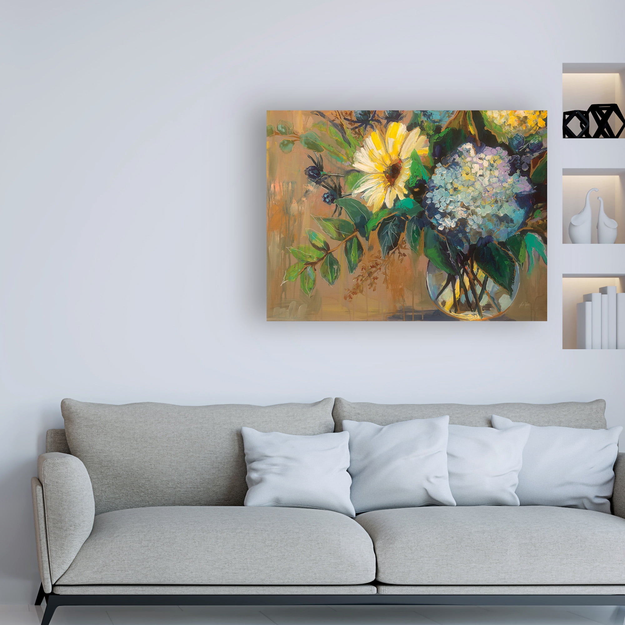 Trademark Fine Art 'Glass Floral' Canvas Art by Jeanette Vertentes