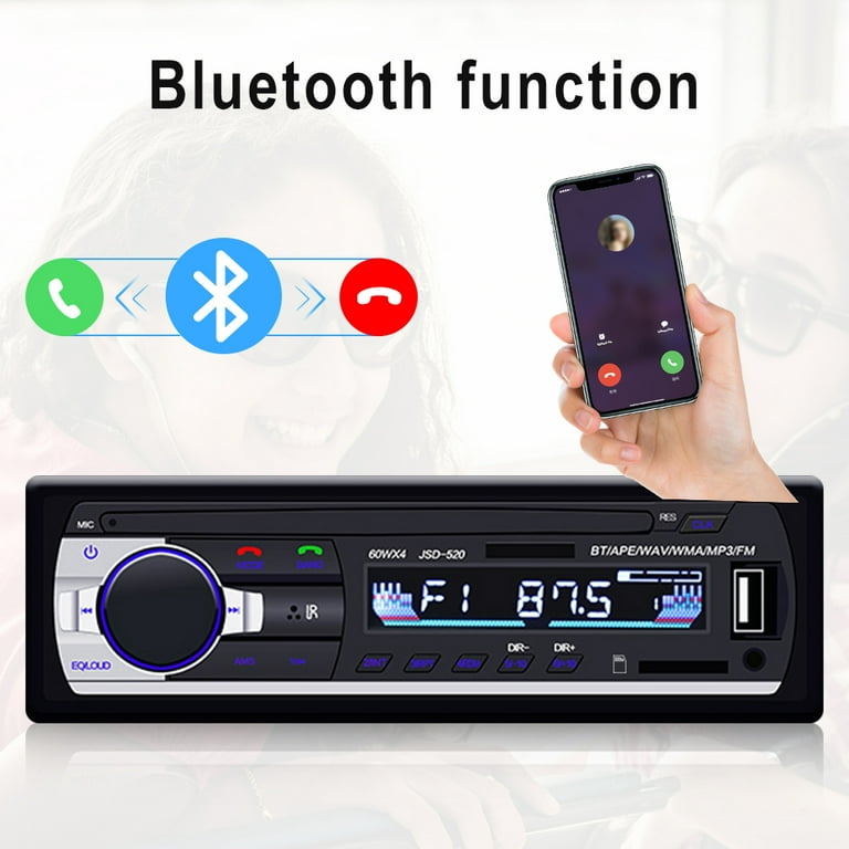 Podofo Autoradio 1 Din Bluetooth Radio Car 12V JSD-520 SD AUX-IN MP3 Player  FM USB Auto Stereo Audio Stereo In-dash Radio Coche - AliExpress