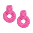 thumbnail image 1 of Pendientes colgantes de gota de punto de ratán Accs regalo redondo joyería bohemia hecha a mano Zulema Pendientes Rafia Redonda, 1 of 6