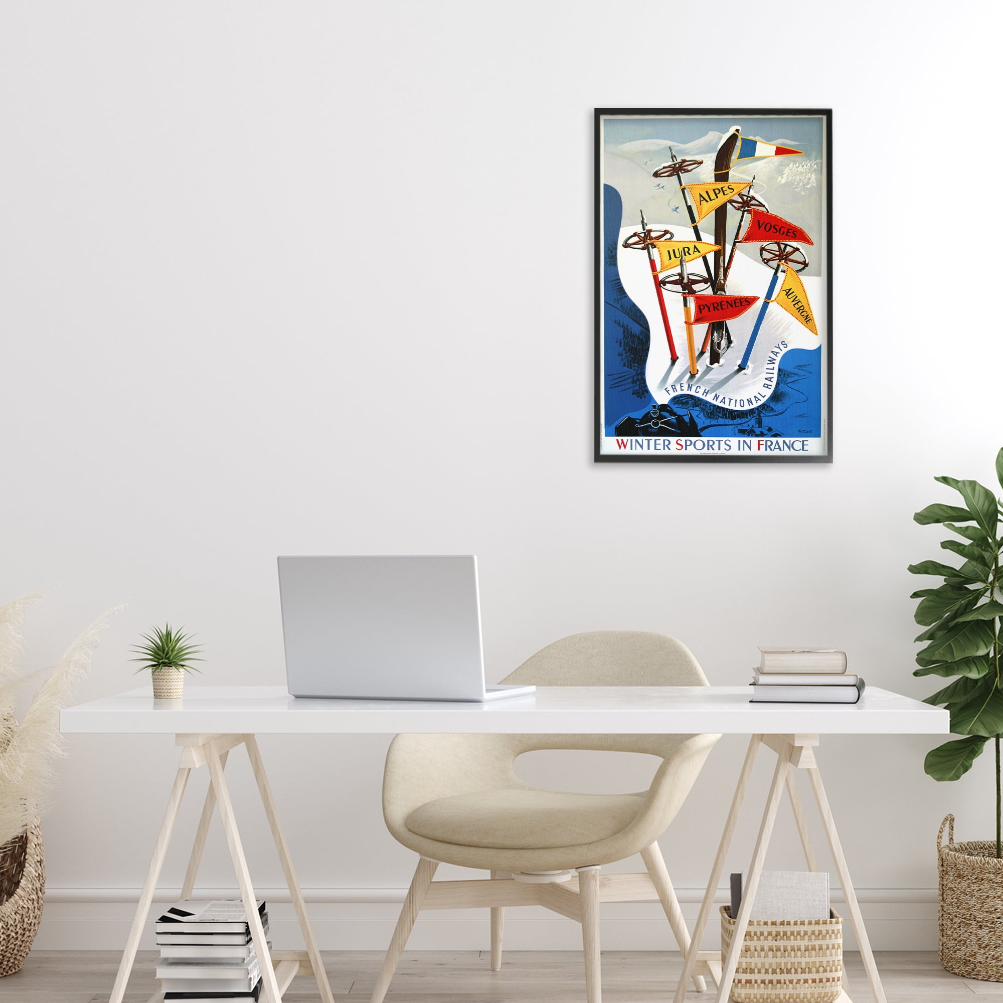 Stupell Industries Winter Sports In France Black Framed Giclee Art, design by Vintage Posters