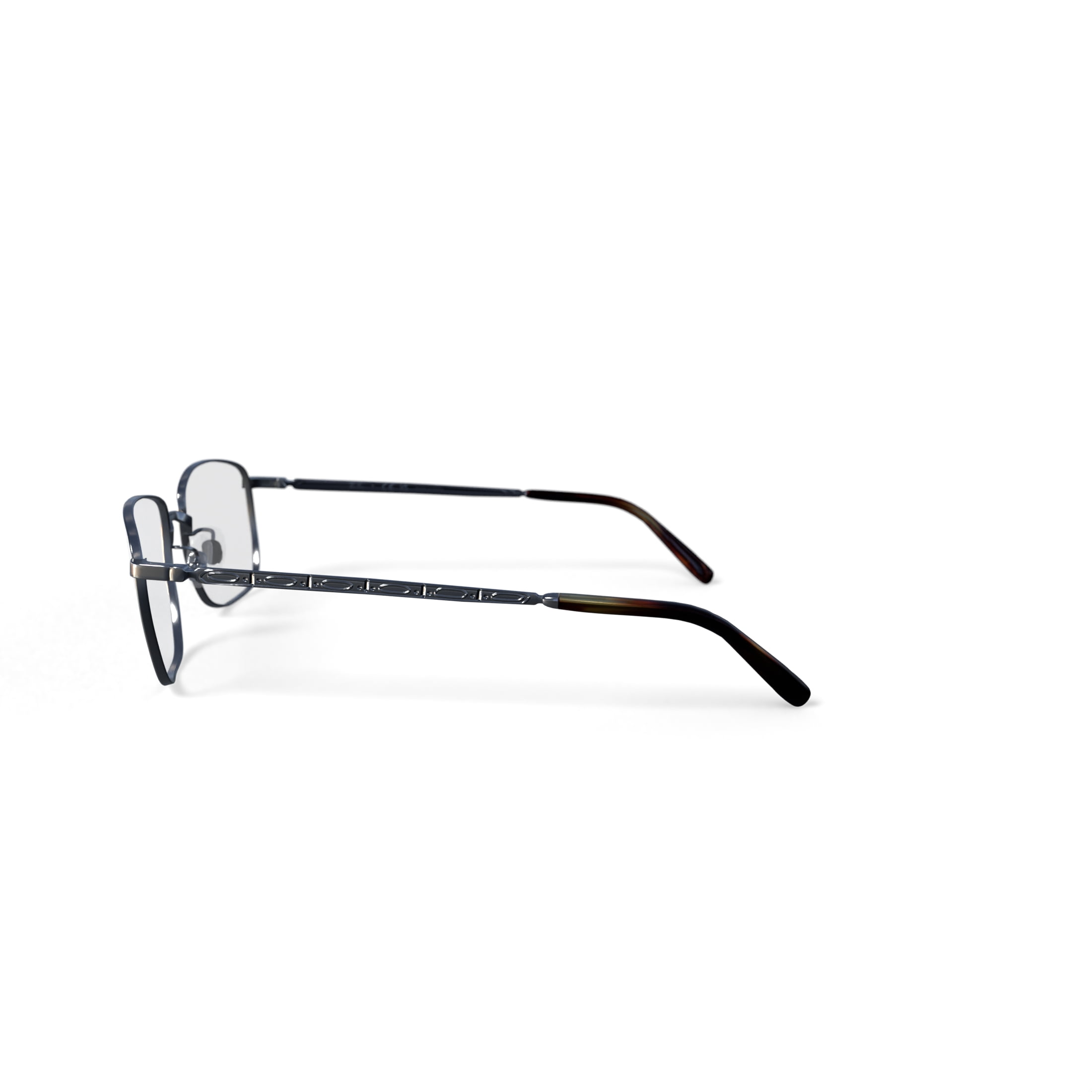 Ray-Ban Prescription Eye Glasses with Rectangle Frames and Case, Polished Gunmetal, Size 57