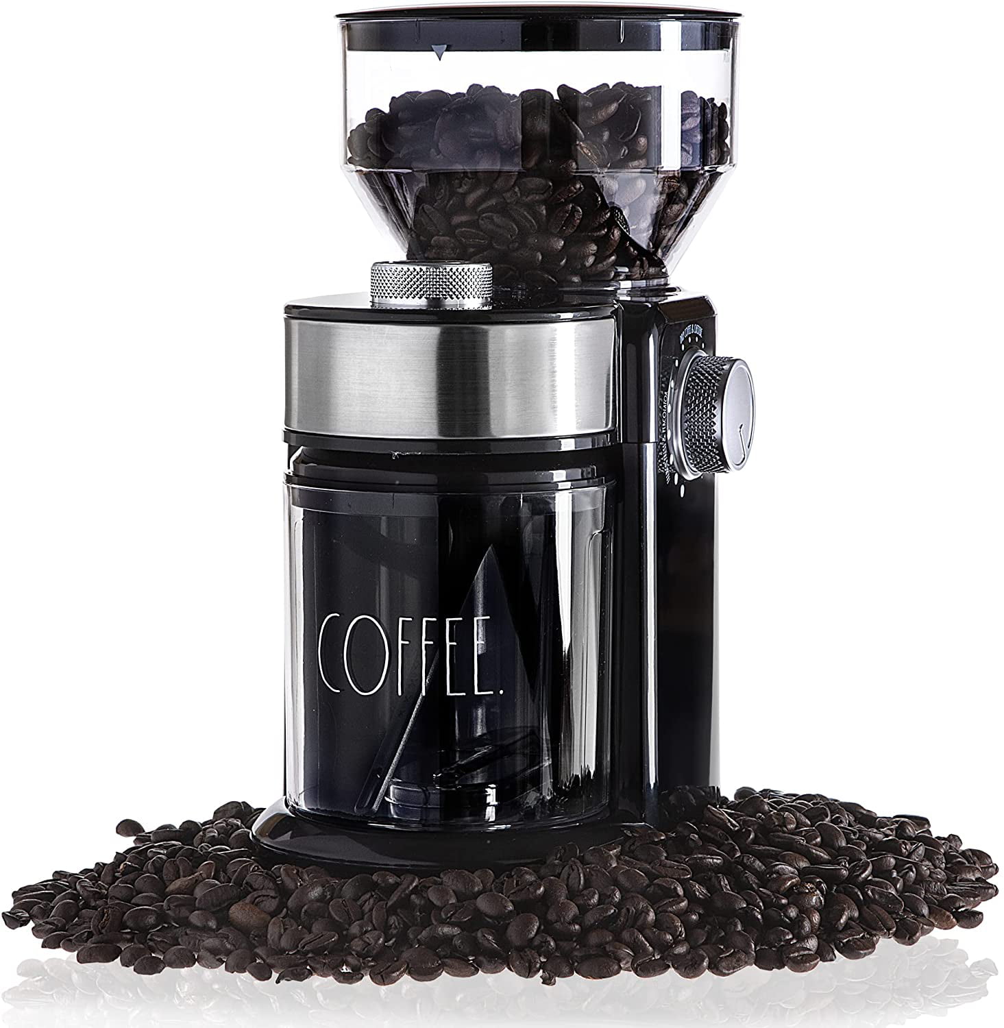 RRH Burr Coffee Grinders, Professional Electric Coffee Grinder, Automatic  Burr Mill Grinder, 250g Coffee Bean Powder Grinding Machine 110V, Black