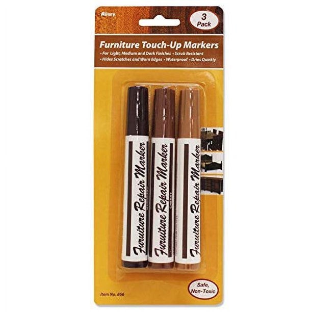 Marcadores de retoque para muebles Allary: color marrón; 1 paquete de 3 marcadores