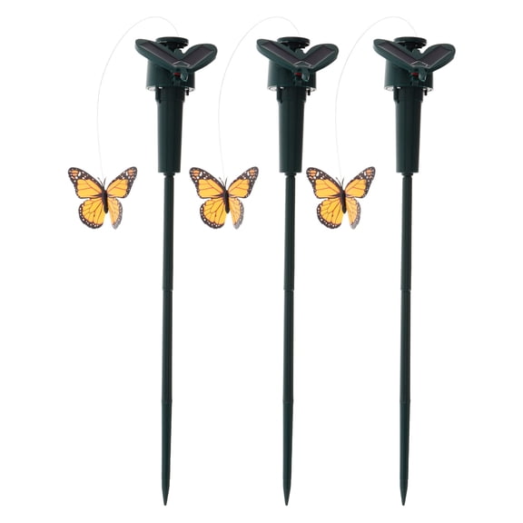 HONITANO 3Pcs Solar Powered Butterfly Stakes for Lawn Decorations 10In