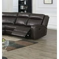 thumbnail image 2 of Loveseat w Console Corner Wedge Spacious Seating Living Room Furniture Contemporary Reclining Motion Sectional Sofa Set Dark Brown, 2 of 3