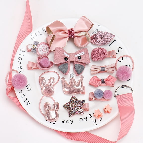 KEINXS 18pcs Baby Girl's Hair Clips Cute Mini Hair Bows Baby Elastic Hair Ties Hair Accessories Gift Set Ponytail Holder Hairpins Set For Infant Baby Little Girls Toddlers Kids with gift box