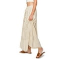 thumbnail image 2 of Cali1850 Women's XS~XL Lined Tiered Elastic Waist Linen Flare Maxi Skirt, 2 of 7