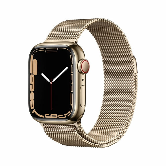 Apple Watch Series 7 GPS   Cellular, 41mm Gold Stainless Steel Case with Gold Milanese Loop