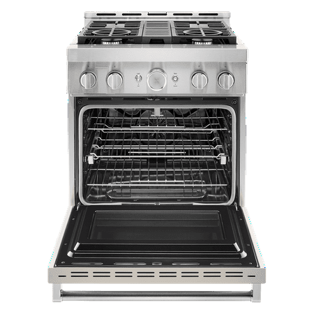 KitchenAid - Commercial-Style 4.1 Cu. Ft. Slide-In Gas True Convection Range with Self-Cleaning - Milkshake