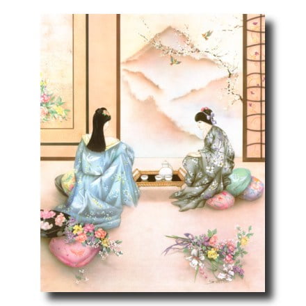 - Japanese Girl Tea Flower Asian Wall Picture Art Print