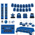 thumbnail image 2 of 46-Piece Graduation Party Decorations Set, Includes Banners, Honeycomb Ornaments, Balloons, and Tablecloth, Blue and Black Theme for Class of 2026, 2 of 6