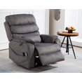 thumbnail image 4 of Power Lift Recliner Chair for Adults, HSUNNS Elderly Lay Flat Velvet Recliners with Massage Heating, Electric Recliner for Living Room, Extended Footrest, Wireless Charging , USB Ports, Cup Holder, 4 of 7
