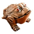 thumbnail image 1 of Cenicero vintage resistente al viento con forma de sapo o rana para cigarrillos, con tapa y monedas. Rojo cobre, 1 of 7
